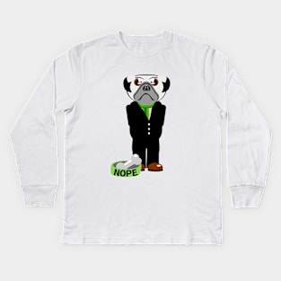 Pug Nope Kids Long Sleeve T-Shirt